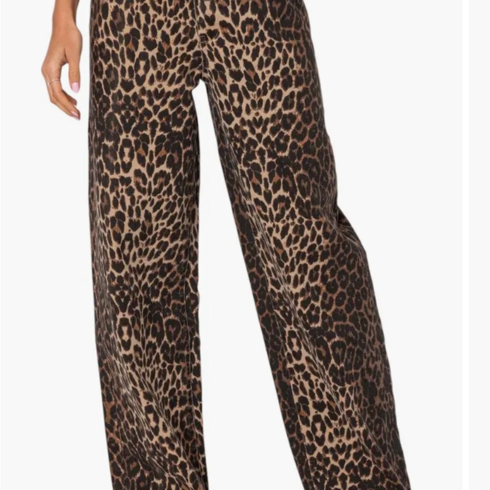 Leopard Print Wide-Leg Pants